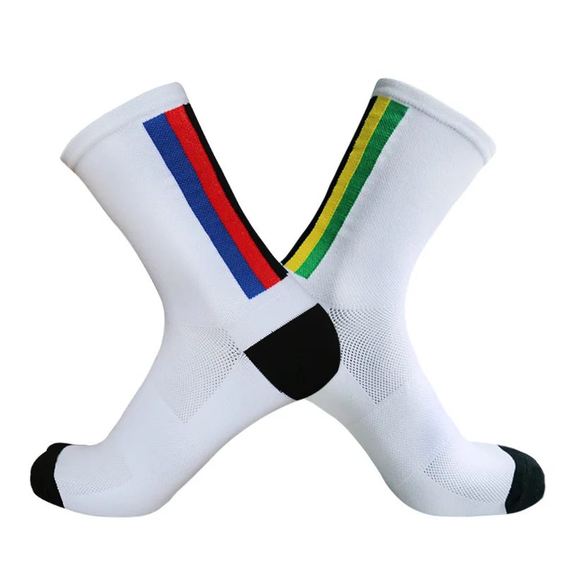 Men StripesCycling Professional Socks Competition With Women Colored Road Bicycle Outdoor Racing Bike Sport Running Socks