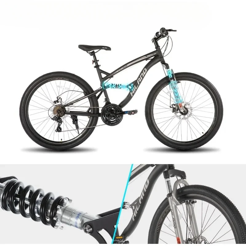 

Full suspension men's mountain bike, double disc brake bike, suitable for men, women and adults