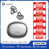 Sanag S8S AI Ear Clip Earphones AI Translation Bluetooth 5.4 Wireless Open Ear ENC Noise Reduction Headphones Sports TWS Earbuds