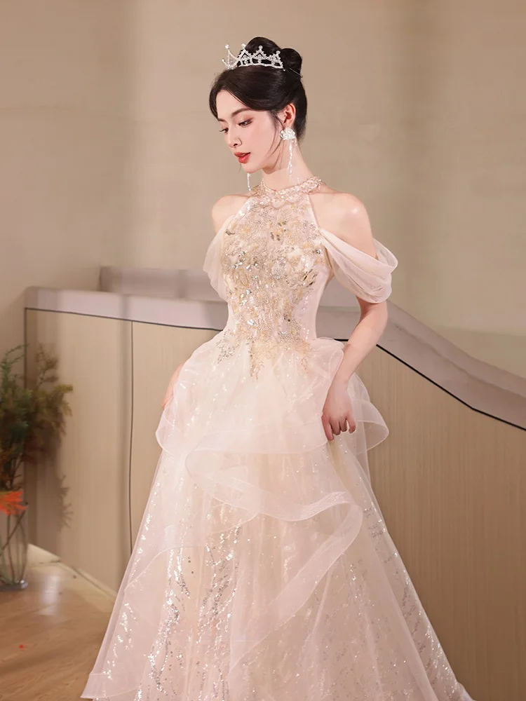 

Ele Princ Sle Wedding Dr 2025 New Light Luxury Adult Women's Formal Evening Gown for Engagement And Banquet