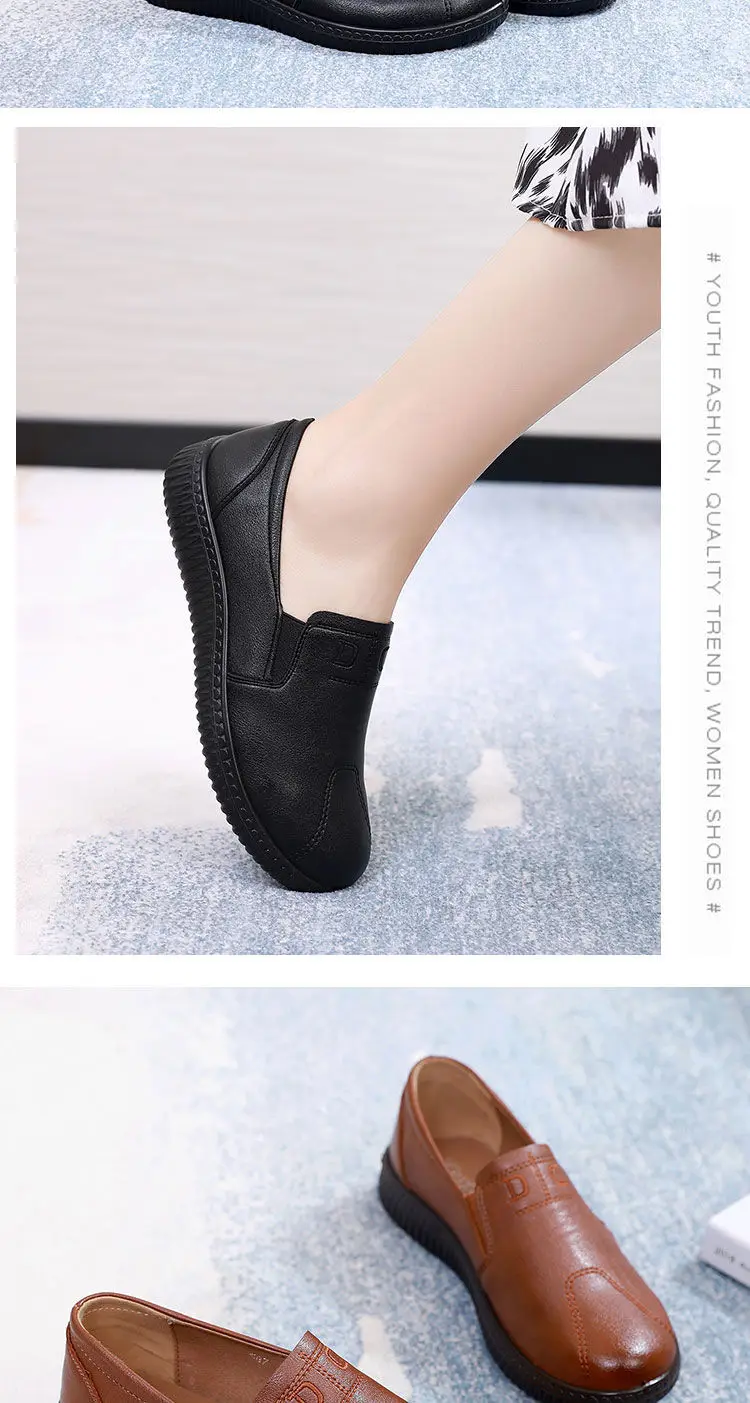 24-Stunden-Versand Ballerinas Damen Casual Walkingschuhe Oma-Damen-Komfort-Mokassins Rutschfeste Damen-Slipper Nicht-Leder – Detail 25
