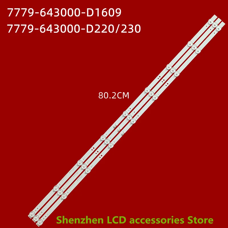 

3pcs LED strip SKYWORTH 43X6 Strip Lights 43E2A Strip Lights Cool Open 43K5C Strip Lights 7779-643000-D1609 Strips