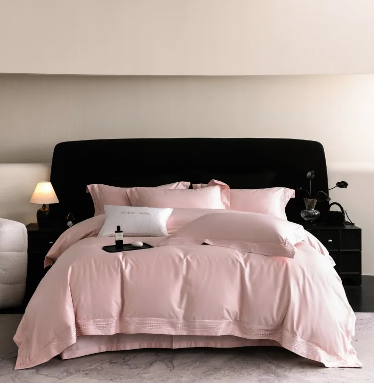

Solid Grey Luxury Hollow Embroidery Cotton Bedding Set 4pcs Ultra Soft Smooth Duvet Cover Bed Sheet Hotel Home Queen King