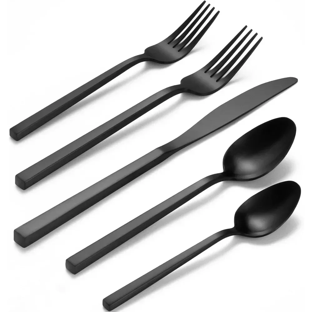 

20-Piece Forged Silverware Set Stainless Steel Flatware Set,Service for 4,Matte Satin Polished Cutlery Set,Dish