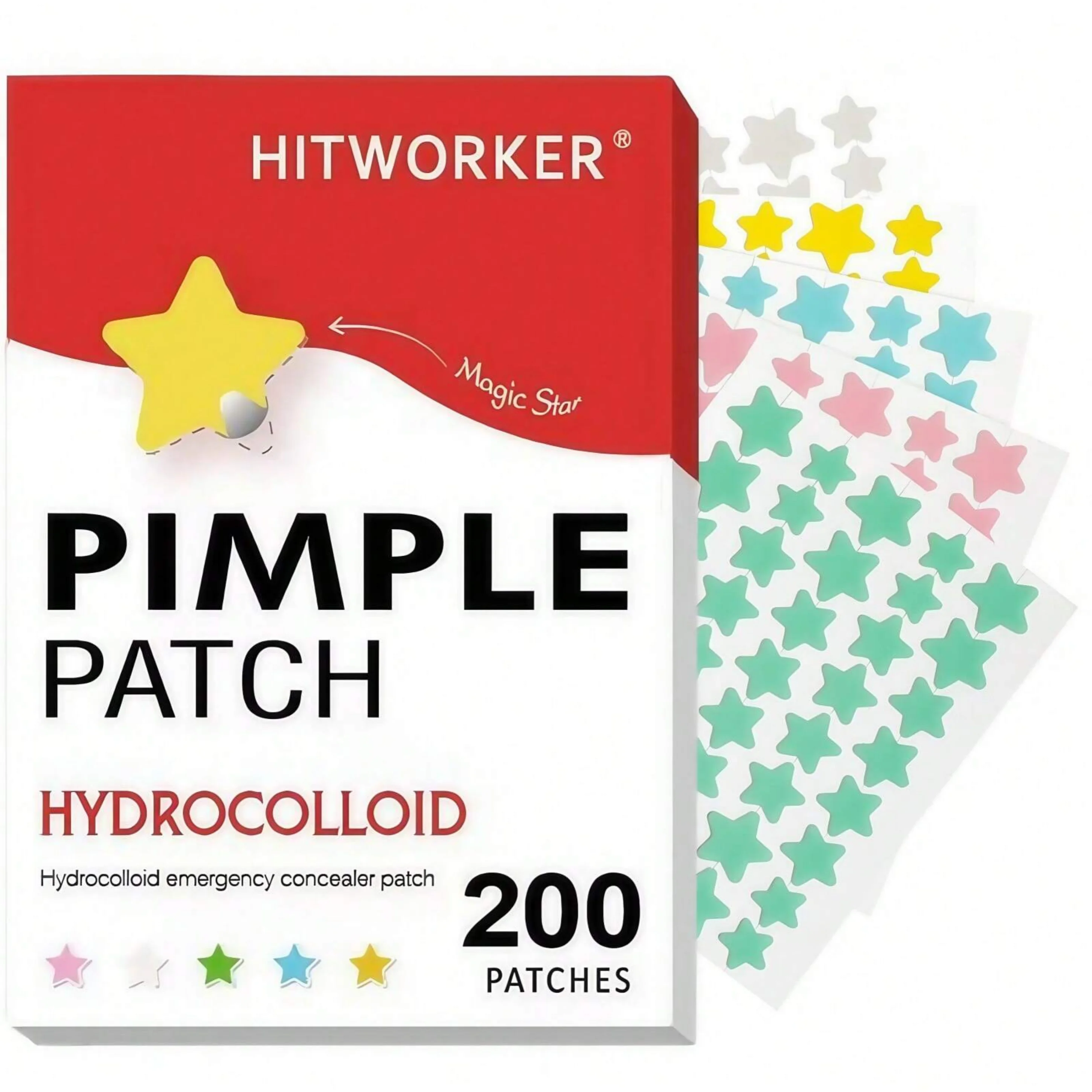 200 Magic Star Acne Patches - The perfect combination of facial care and fashion decoration Gentle and non-irritating, covering