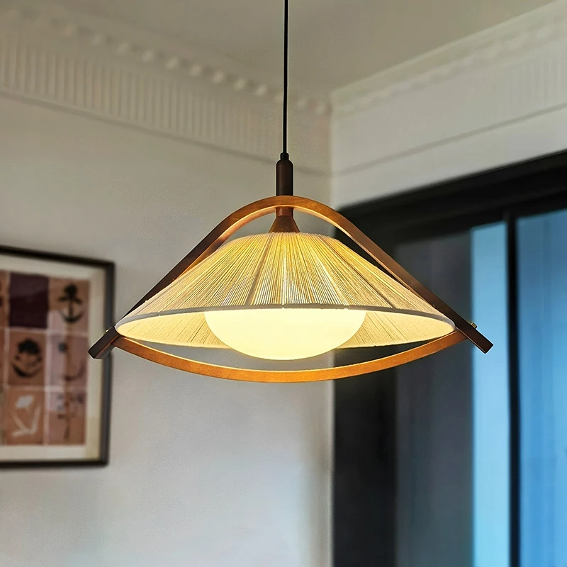 

Japanese Wabi Sabi Retro Wooden Art E27 Pendant Light Living Room Bedroom Restaurant Chandelier Home Decor Handmade lustre Lamps