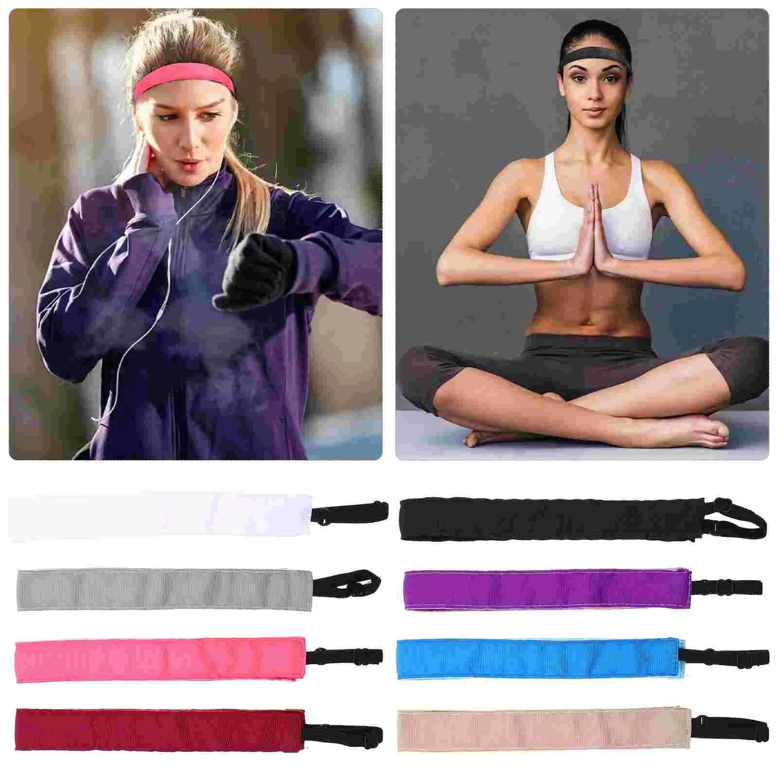 8 Pcs Yoga Non-slip Headband Hair Trimming Headbands Sweat Absorb Sports Supply Headgear Gym Running Fabric Absorbent Slim