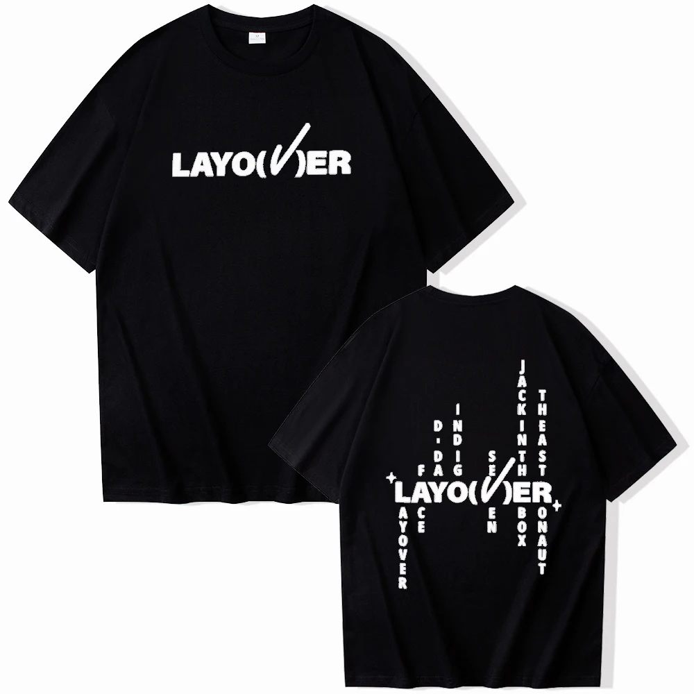 Layover Shirt V Shirt Music Shirt Layover Graphic Tee Gift for Him Gift for Her O-Neck Short Sleeve Shirts