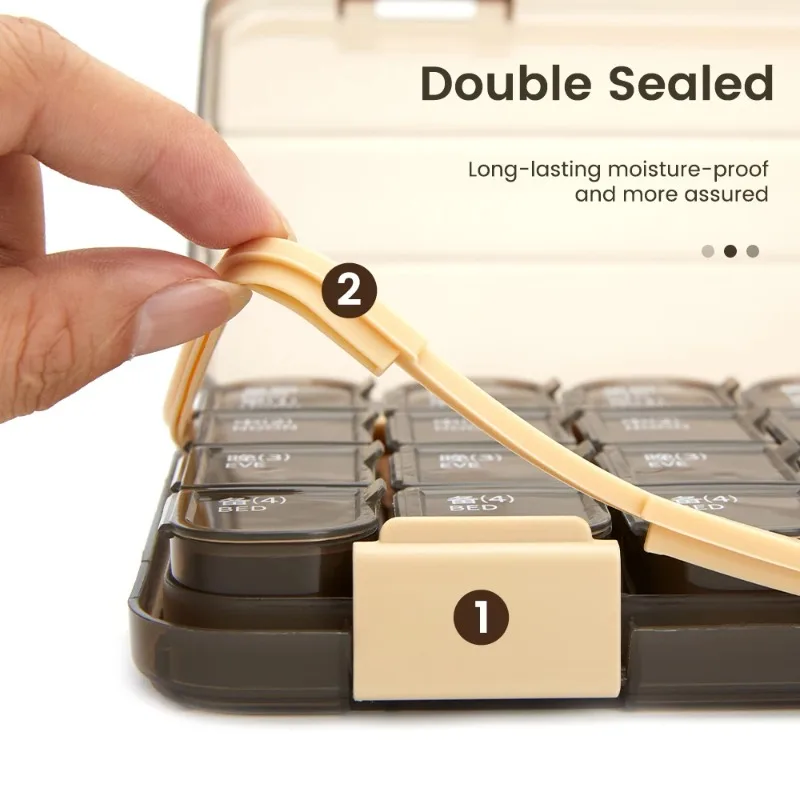 Portable 21/28 Grids Weekly Pill Box Medicine Dispenser Tablet Organizer Storage Boxes 7 Days Compartment Pills Case Container - view 5