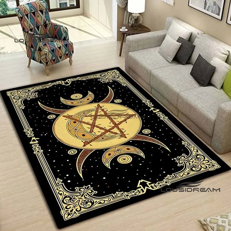 

Triple Moon Witch Rug and Carpet 3D Printing Hecate Goddess Home Decoration Living Room Bedroom Entrance Large Area Soft Carpet