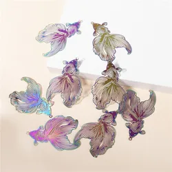 YEYULIN 8pcs/lot Rainbow Stainless Steel Butterfly Fish Hollow Pendant Charms DIY Necklace Earring for Jewelry Accessories