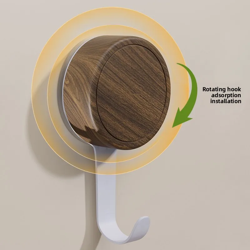 Strong vacuum movable suction cup hook, bathroom, kitchen adhesive hook, entrance foyer solid wood clothes hook