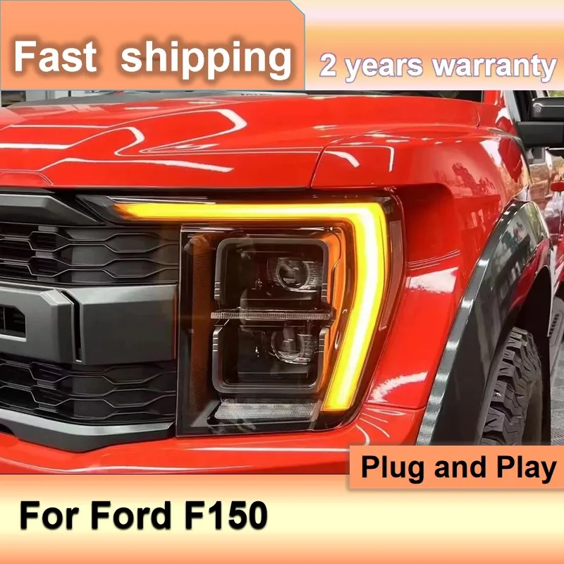 

Car Accessories for Ford F150 Raptor Headlight 2021-2023 Ford F150 Headlamps DRL Dynamic Turn Signal High Beam Projector Lens