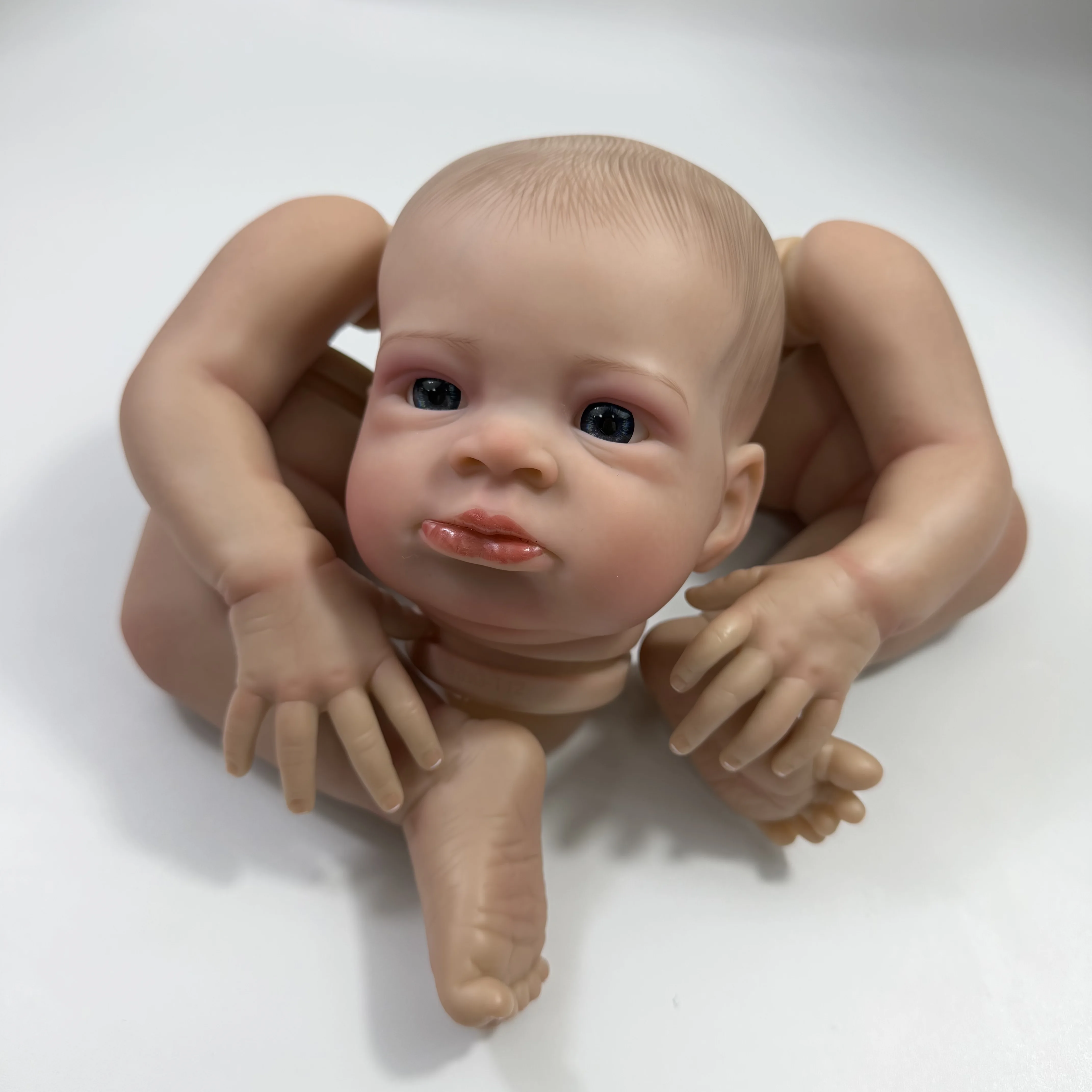 21 inch Already Painted Reborn Doll Kit Lanny With Hand-painted Hair and Cloth Body Vinyl Reborn Doll Parts DIY Mold
