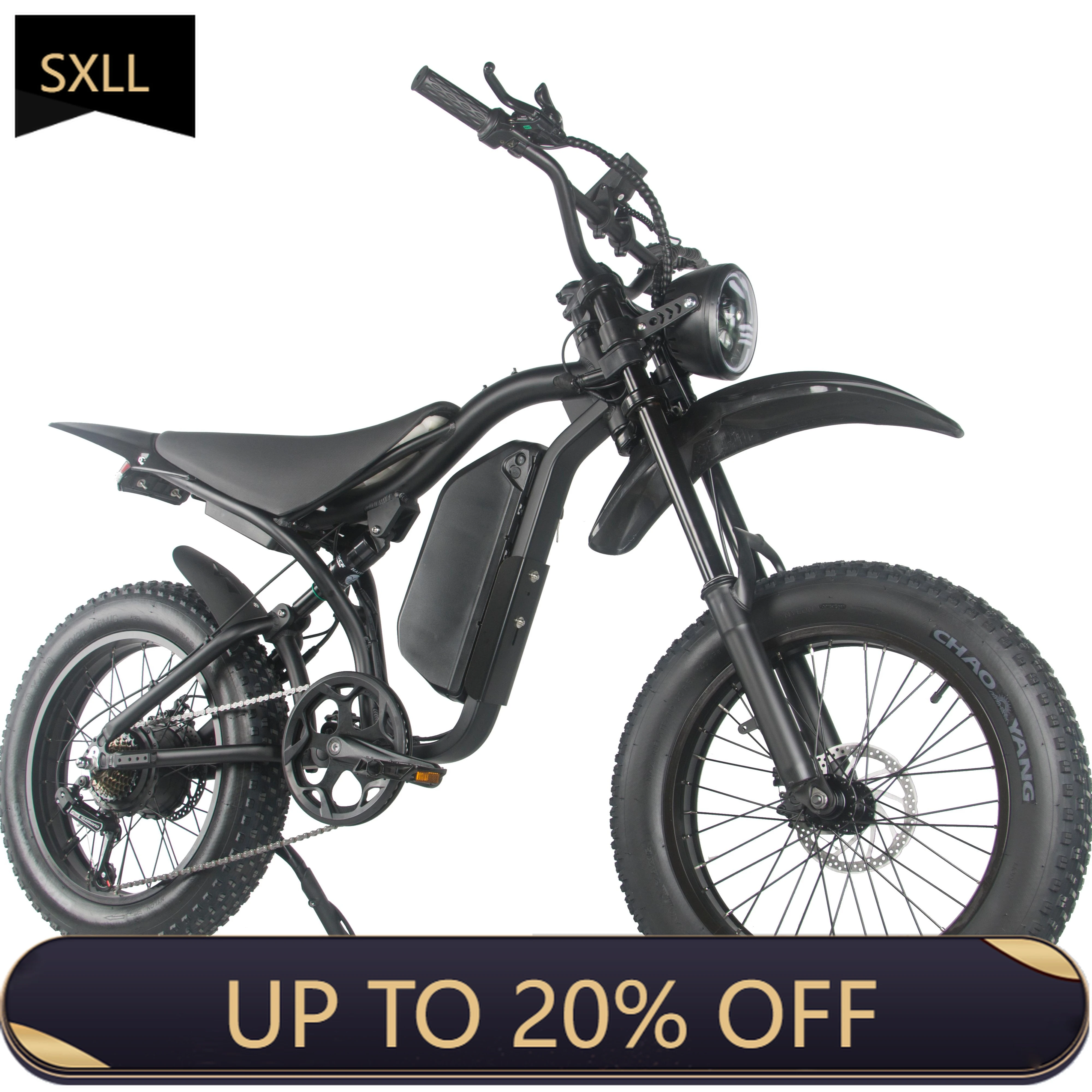 

SXLL 20-Inch Enduro Professional Fast 750w Fat Tire Ebike Full Suspension Electric Big Wheel Mountain Bike Chopper Mtb Bike