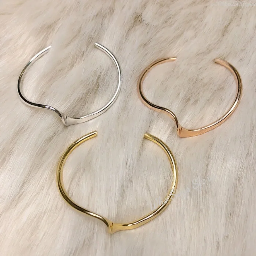 Retro Cuff Bracelet Blank Mobius Opening Bangles For Women Minimalism Twisted Wrist Jewelry Accessories Wife Mom Birthday Gifts