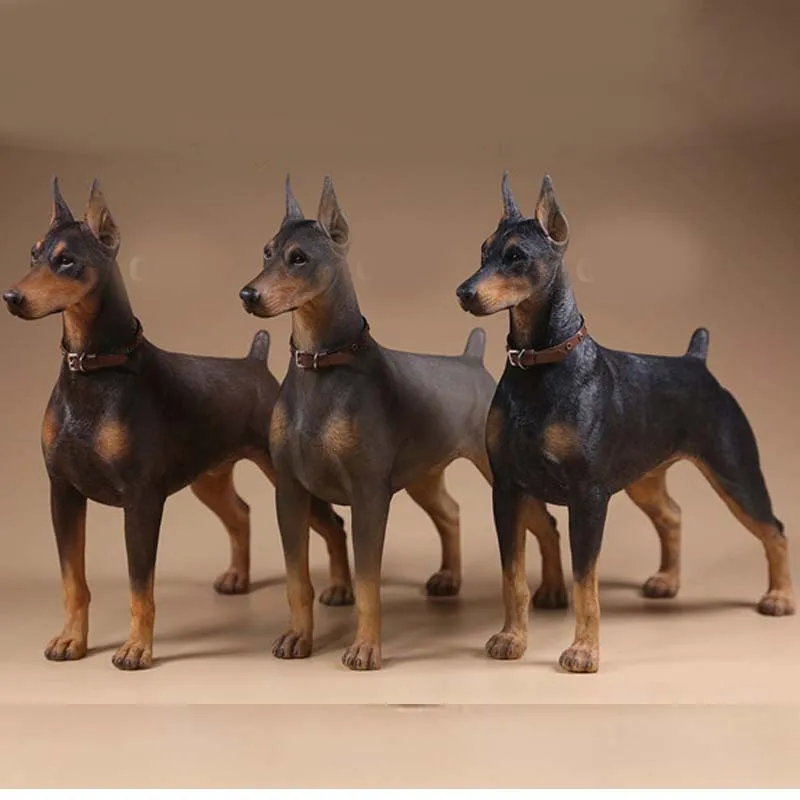 Mnotht 1/6 Schaal Doberman Pinscher Model Collecties Speelgoed Hars Dier Hond Model Voor 12in Action Figure Accessoires Speelgoed