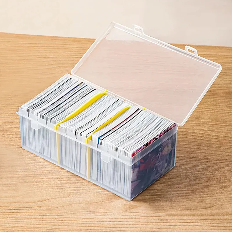 Photo Card Storage Box Transparent Sticker Korean Idol Card Holder Desk Storage Box Classification Box Stationery