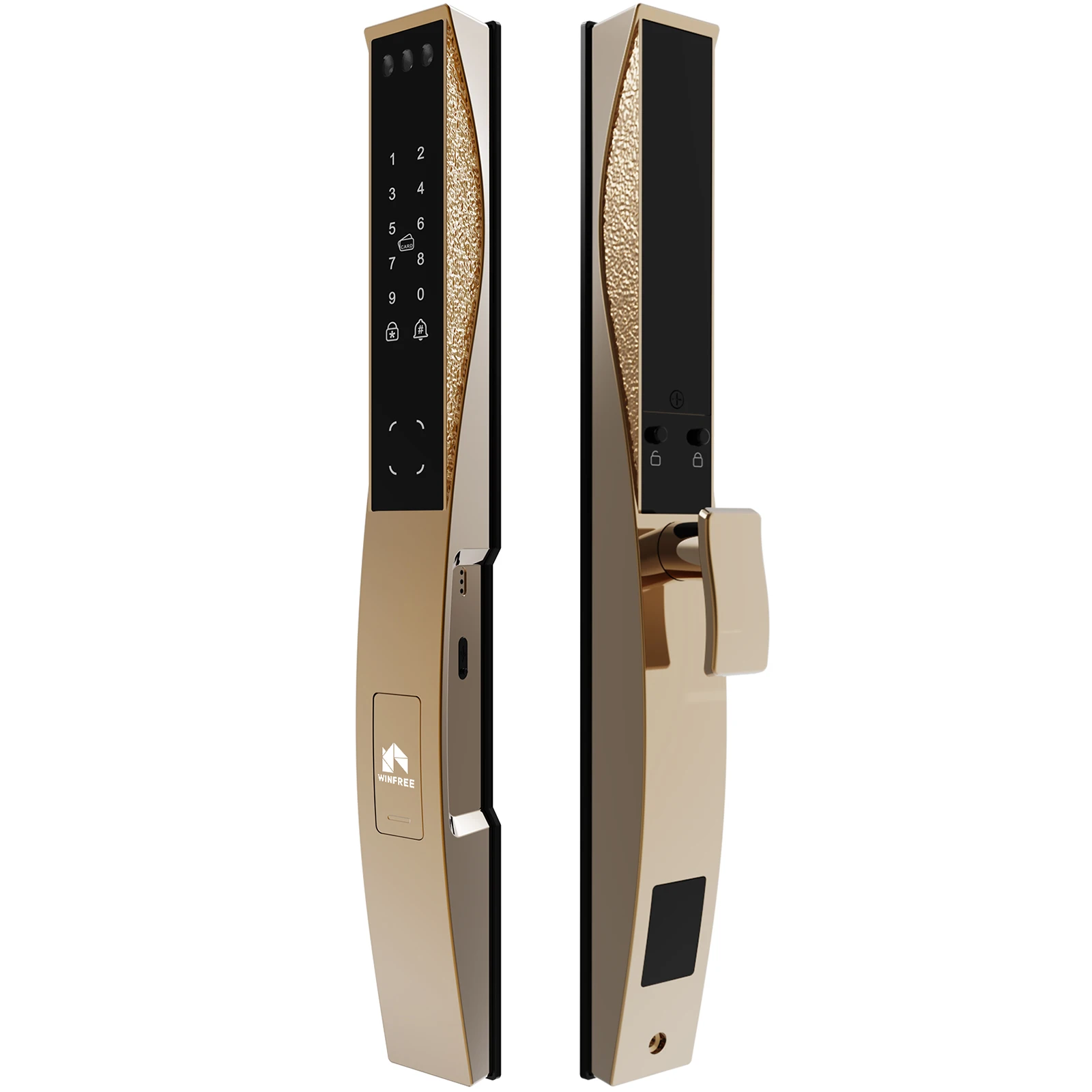 نظام متعدد اللغات روز جولد واي فاي البيومترية ثلاثية الأبعاد التعرف على الوجه الذكية بصمة كلمة المرور بطاقة المفاتيح الرقمية