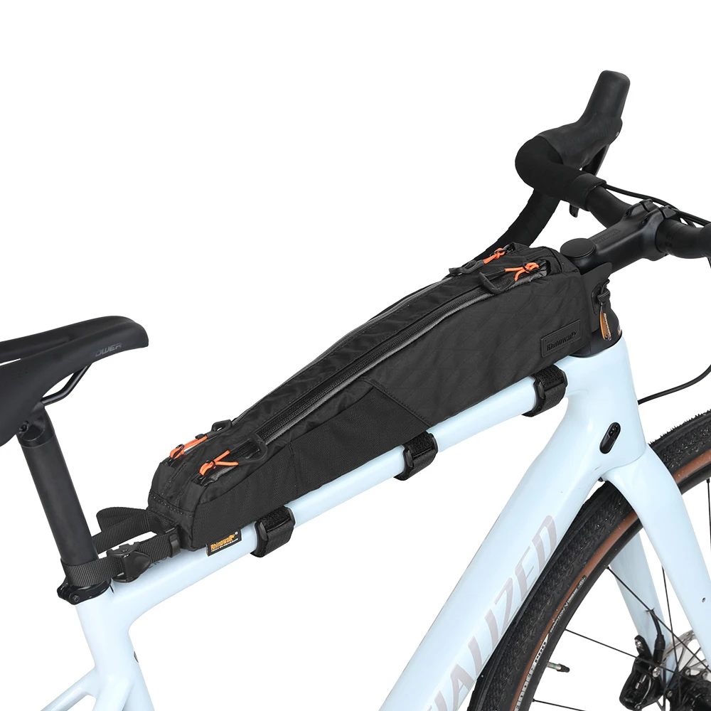 

Rhinowalk Bike Triangle Top Tube Bag 2.1 Liter Bicycle Extended Frame Tube Nylon Lightweight Bikepacking for Gravel/Road Bikes