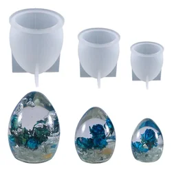 Egg Shaped Silicone Mold Mini Eggs Crystal Epoxy Resin Molds Easter Egg Candle Mousse Plaster Mould Home Decoration