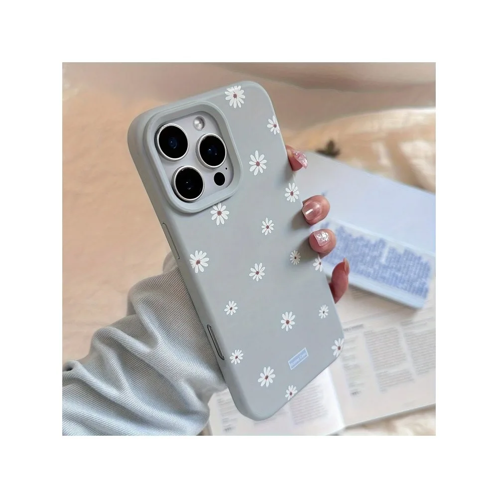 

Daisy Floral Ins Style 16 Pro Max Case Compatible With 14, Apple 15, Niche 13, Soft 12, Fresh Glutinous Rice Case - Smoke Gray -