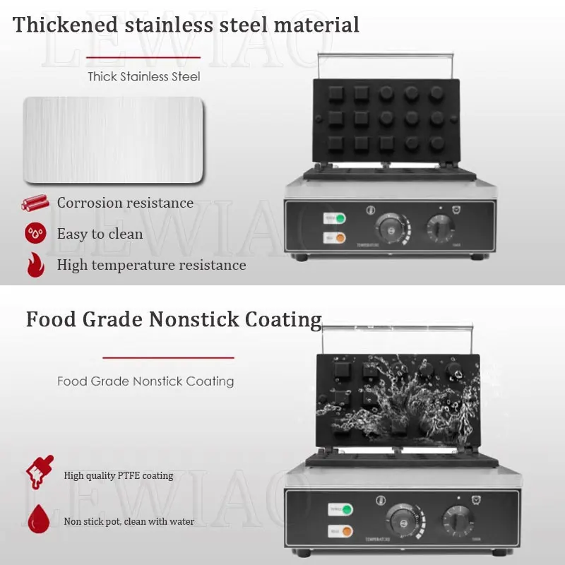 التجارية غير عصا عموم 15 قطعة آلة تارت البيض المستديرة مربع البيض لاذع صانع فطيرة كب كيك صانع الحديد بيكر 110 فولت/220 فولت