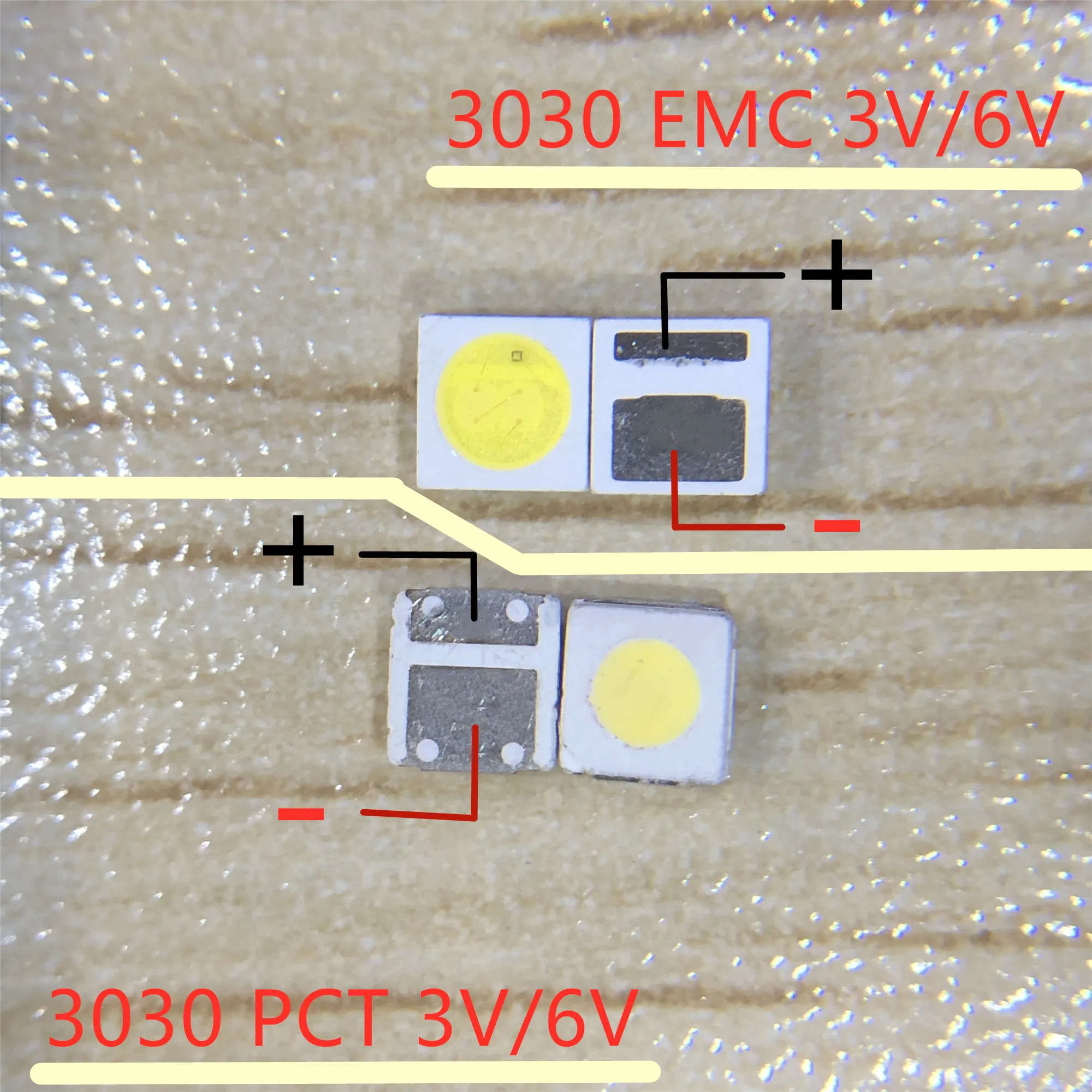 LED Backlight 1W 1.5W 2W 3030 3V 6V Cool white 80-90LM TV Application new PCT EMC led 3v