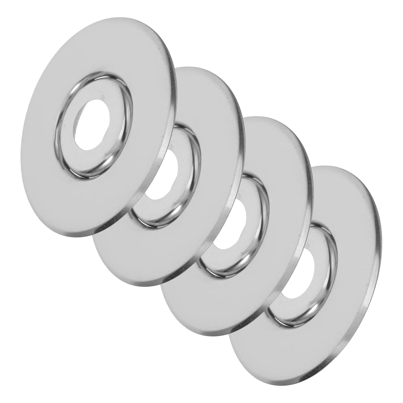 4Pcs Fire Sprinkler Escutcheon Recessed Cover Plate Skirt Trim Silver Easy Installation for Residential Commercial Ceilings Fire