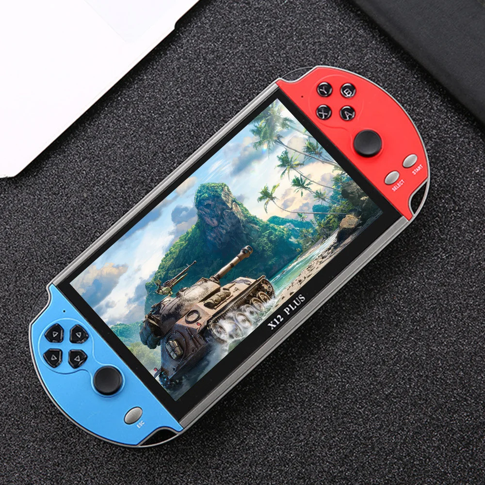 X12 PLUS Console di gioco portatile schermo HD da 7.1 pollici lettore di videogiochi retrò portatile 10000 + giochi classici integrati