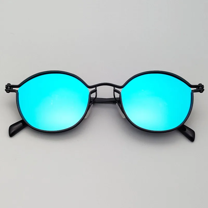 Top Quality Vintage Round Women Outdoors Goggles Men Retro Titanium Sun Glasses UV400 Anti-ultraviolet Trendy Designer Sunglass