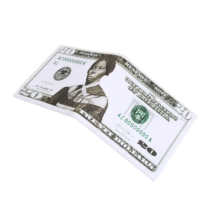 محافظ رجالية بنمط الدولار الأمريكي محفظة من جلد البولي يوريثان مع حامل بطاقة محفظة جيب للعملات المعدنية حقيبة محفظة عصرية ذات سعة كبيرة