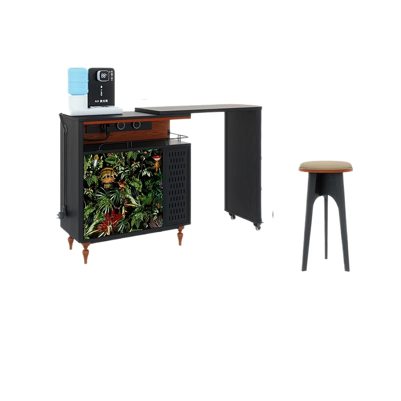 

French retro living room sofa side cabinet antique home solid wood partition bar counter