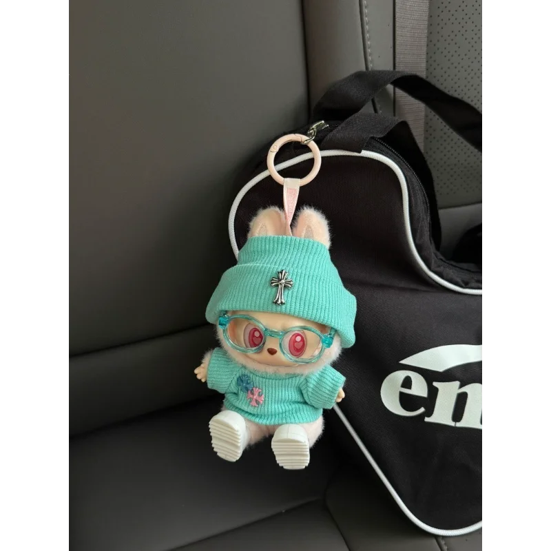 ملابس دمى لابوبو نمط قلوب كروم | تيفاني أزرق/أخضر | يناسب سلسلة لابوبو مقاس 17 سم 1/2/3 | ملابس الشارع #5