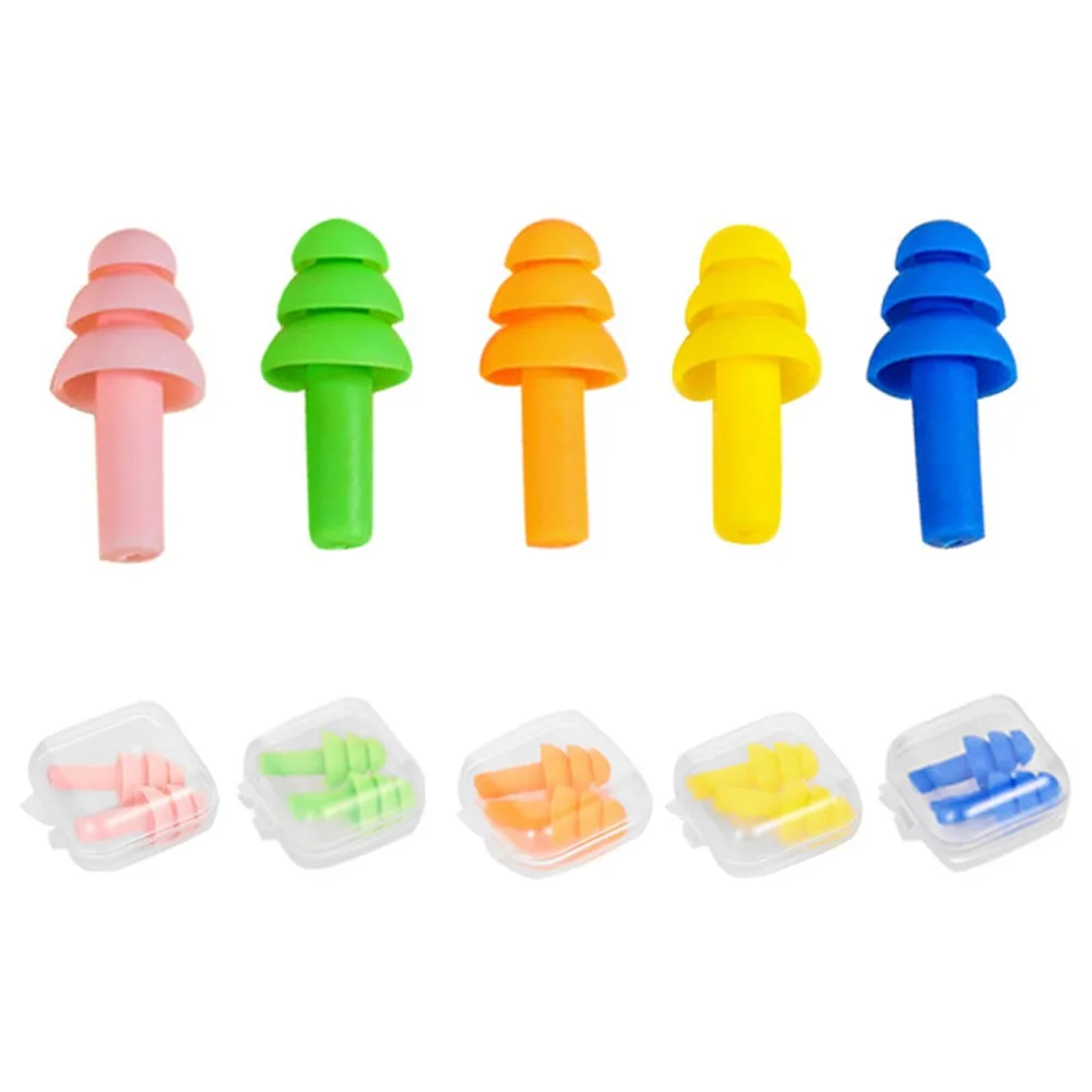 10 pares de tapones para los oídos de silicona antiruido con forma de árbol de Navidad, tapones para los oídos impermeables para nadar, tapones para los oídos reutilizables, protección de seguridad