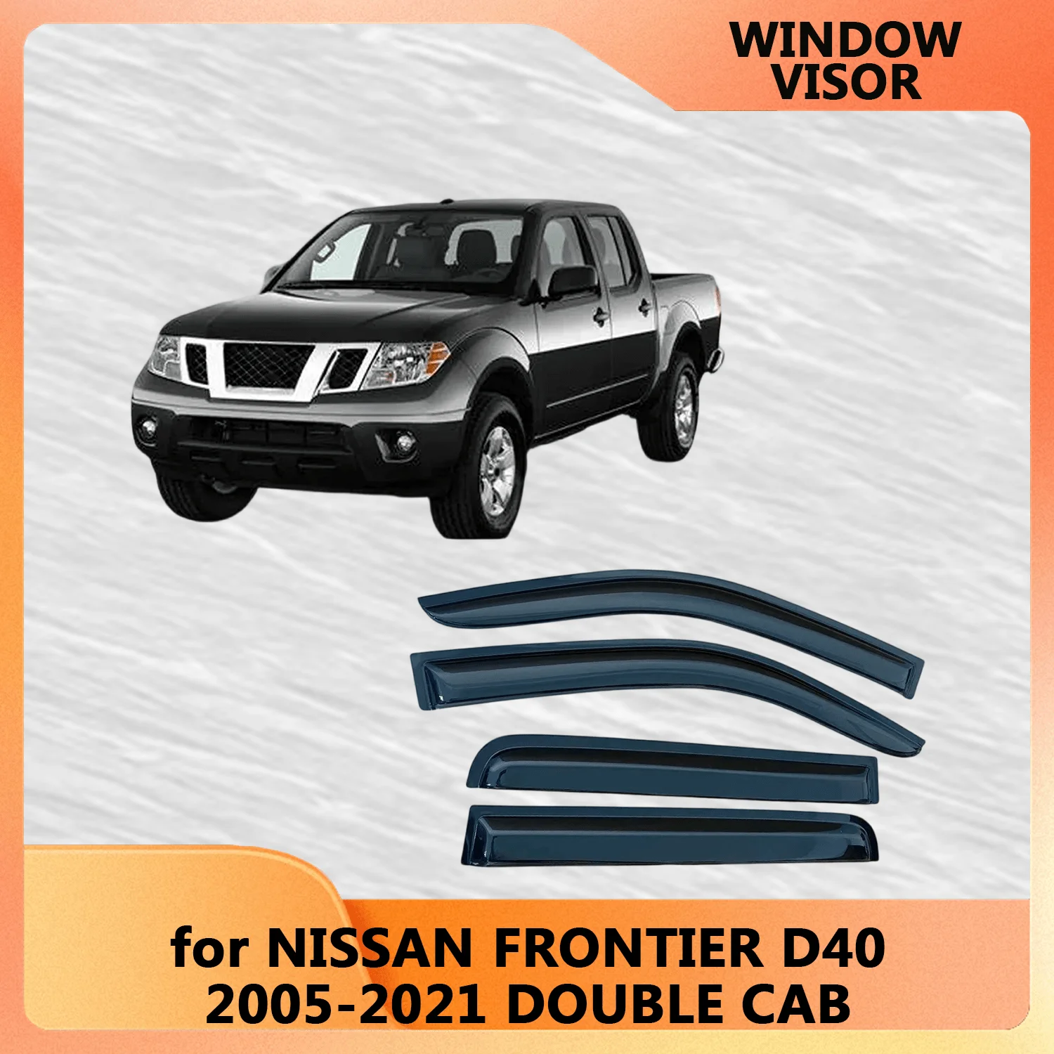 

Оконный козырек для NISSAN FRONTIER D40 2005-2021, двойной CAB, ветровые дефлекторы, защита от дождя, дверной козырек, вентиляционные шторы, внешние детали