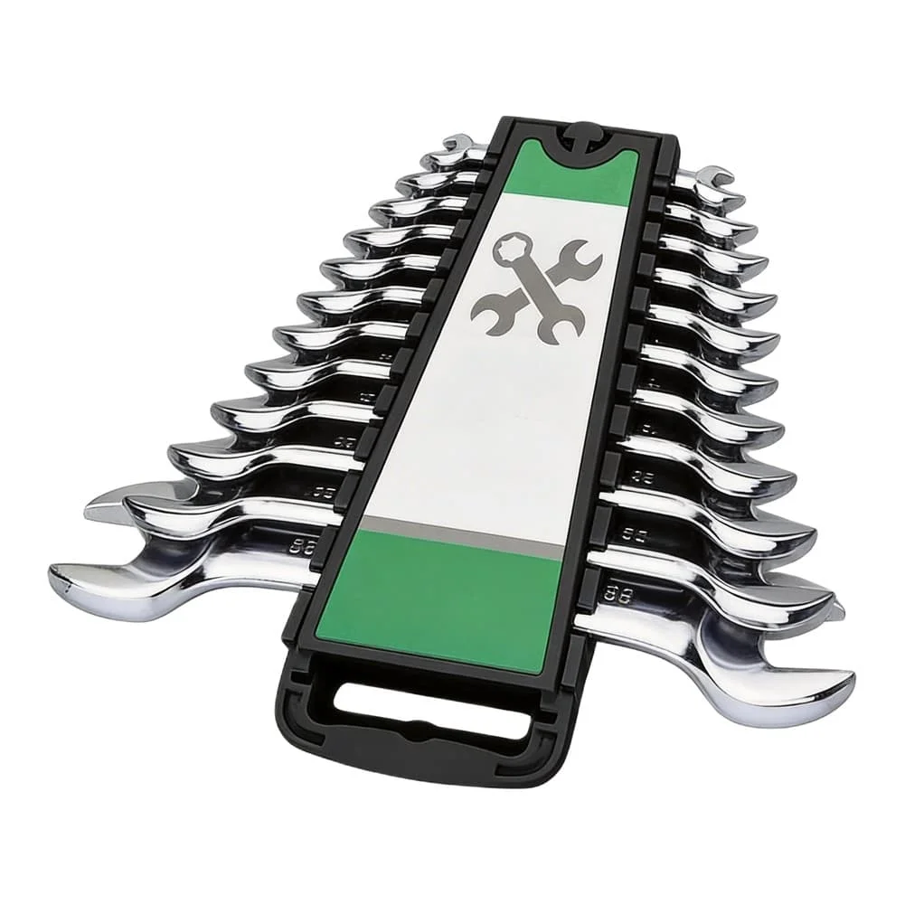 For Daily Household Maintenance Silver Open End Wrench Set Auto Maintenance Tool Kit High Strength Industrial Grade
