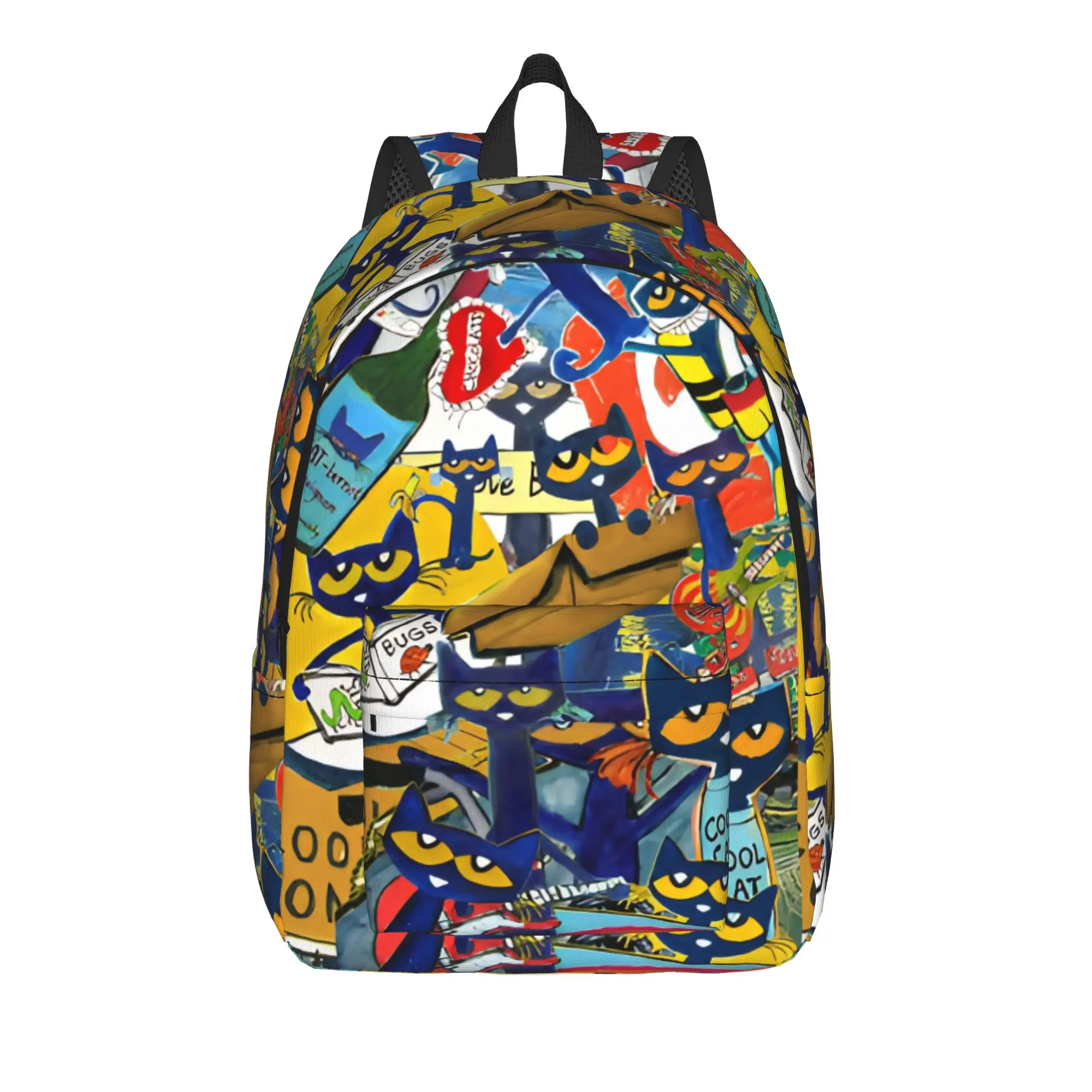 Cool Kitten Pete the Cat  Backpack for Men Women Fashion Student Work Daypack  Laptop Computer Canvas Bags Durable