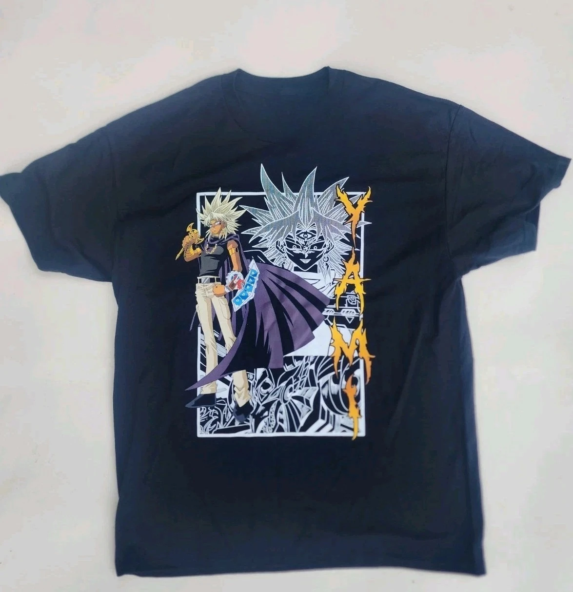 Camiseta de Manga Corta con Estampado de Manga de Yugioh Yami Marik, Cuello Redondo, para Hombre, Gran Venta de Verano
