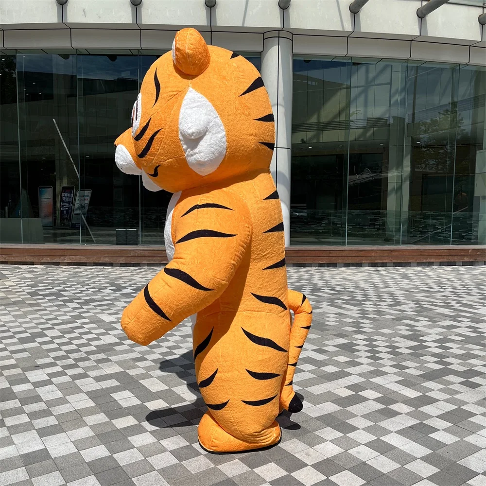 Inflatable Tiger Mascot 2.6m Plush Mascot Costume For Adult Children's Day Stage Performance Puppet Costumes Furry Suit