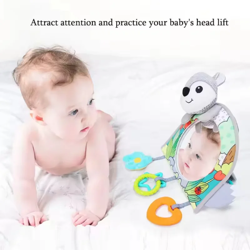Lindo espejo retrovisor de animales para bebé, adornos de cochecito, juguetes de seguridad para asiento de coche para niños pequeños, regalo relajante