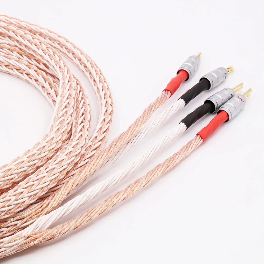Cable de altavoz de alta gama 12TC Cable de altavoz de alta fidelidad CMC BFA conector Banana chapado en oro