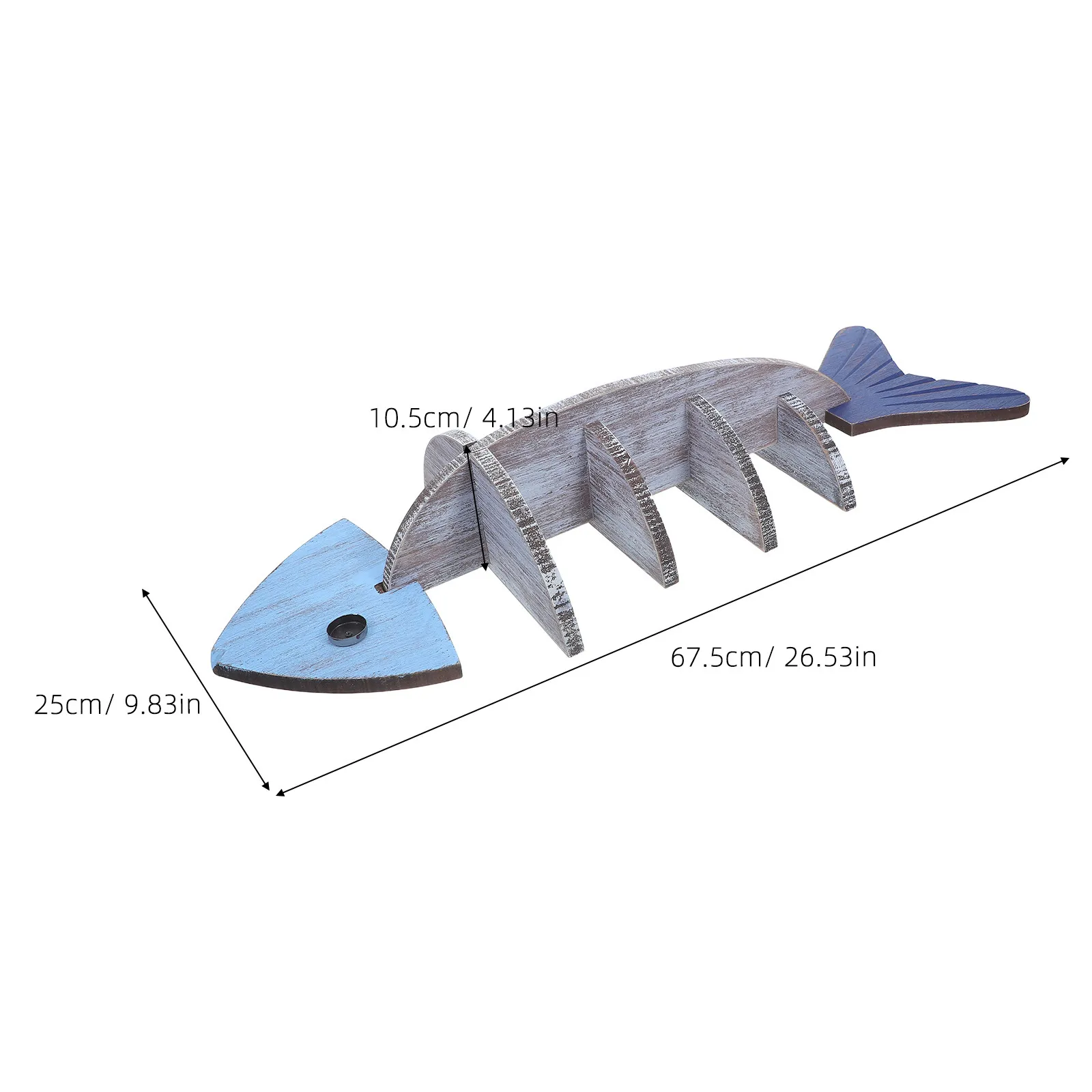 Wooden Fish Shaped Wall Shelf Coastal Nautical Decor Vertical Fishbone Floating Display Rack Bathroom Entryway Wall Mounted