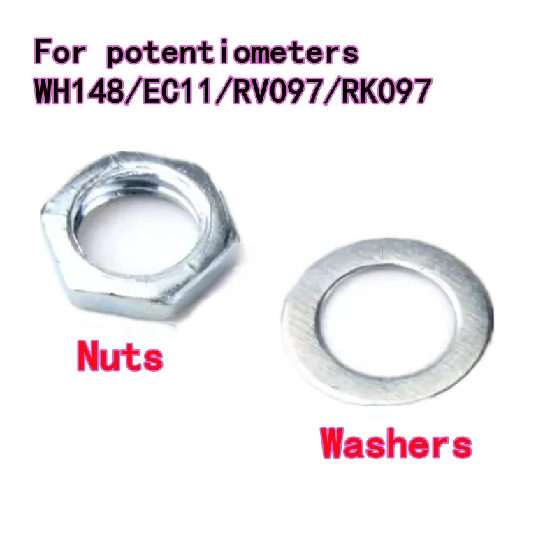 50PCS nuts and washers for potentiometers single-gang double-gang potentiometers WH148/EC11/RV097/RK097
