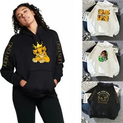 Disney-Camisola com capuz O Rei Leão para mulheres, roupa de mulher, capuz Harajuku, manga comprida, Hip Hop, Simba, Y2K