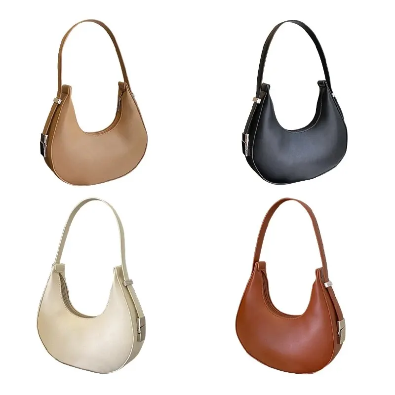 Underarm Bag New Tide Solid Color Casual Texture Fashion One Shoulder French Niche Crescent Shape