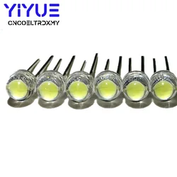 100pcs/lot 5MM F5 white 1600-2000MCD straw hat LED lamp beads super bright 6-7LM Big Chip Light emitting diodes leds DIY lights