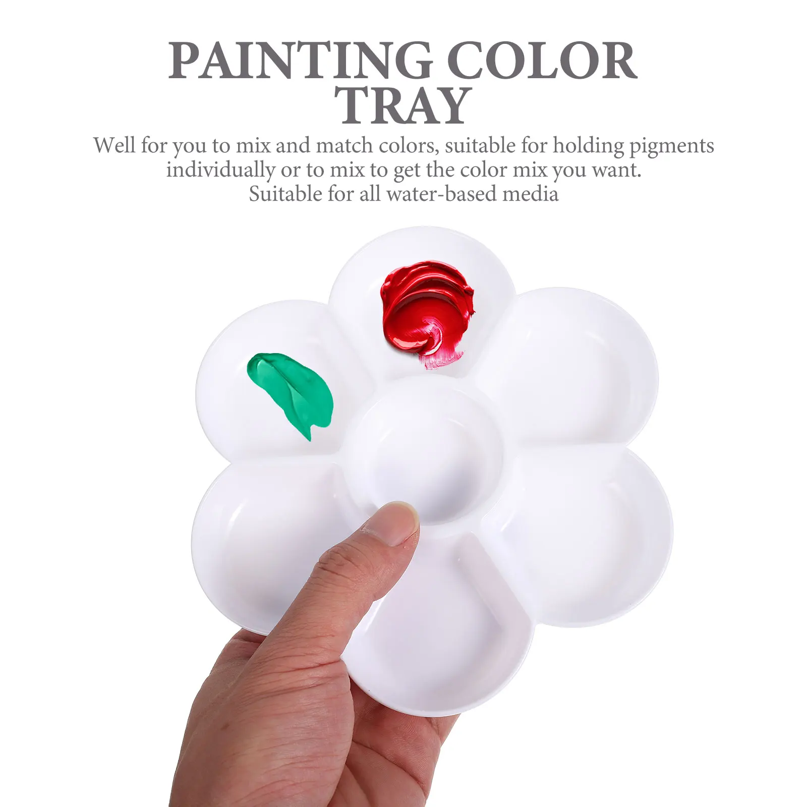 

4pcs Artist Color Mixing Trays Watercolor Pallet Lightweight Durable Painting Plate For Arts Crafts Students Professionals