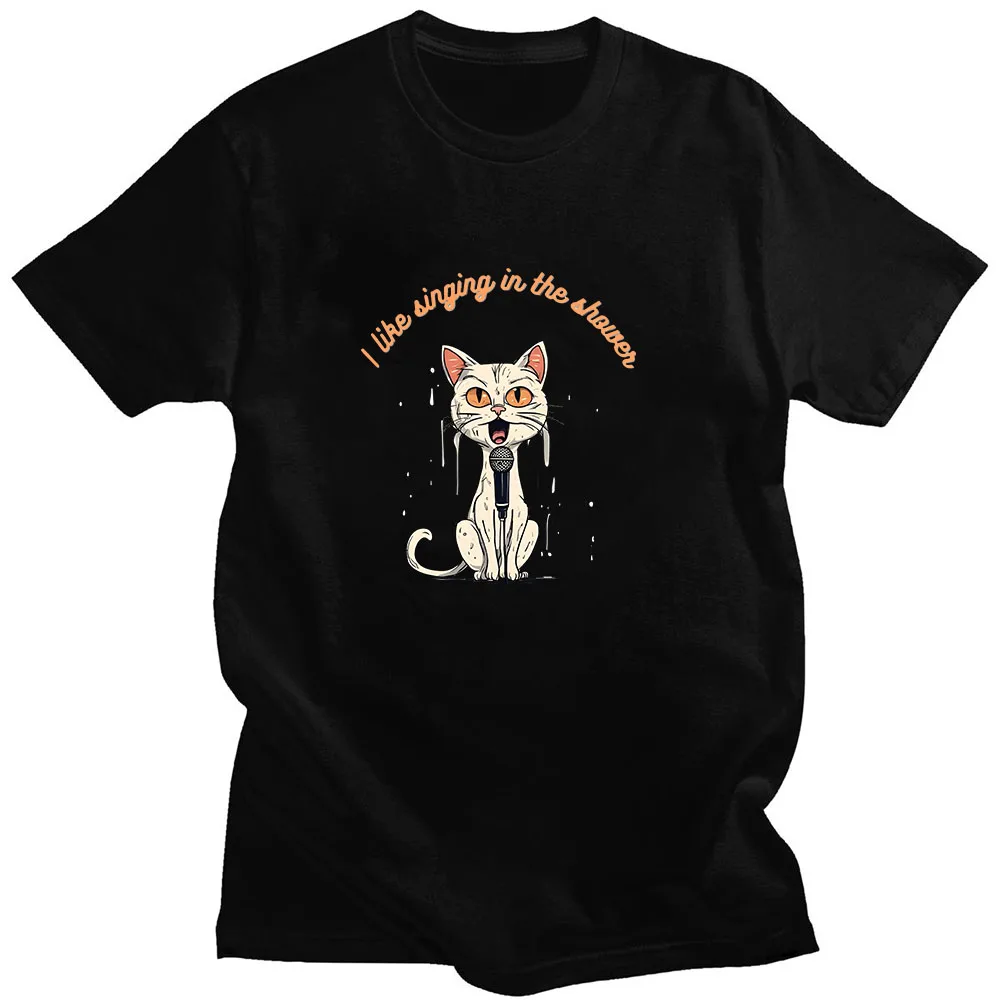 Kat Douche T-Shirt Voor Lente Zomer Koreaanse Stijl Manga T-Shirt Korte Mouw O-hals Cartoon Tshirt Ropa Hombre Katoenen Kleding