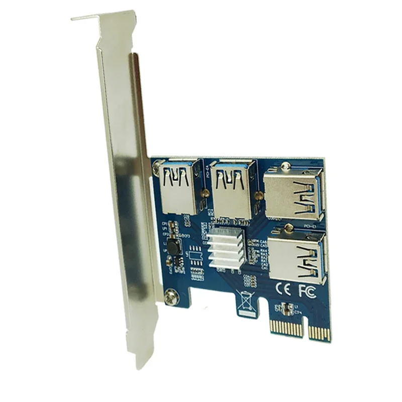 

Riser PCI-E PCI Express Expansion Card PCIE 1 to 4 Ports USB 3.0 Adapter PCI-E Riser Card For Bitcoin Miner Antminer BTC Mining